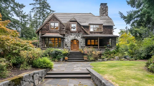 Vintage Country Home with Stone Facade and Garden