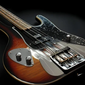 Detailed View of a Classic Electric Bass Guitar