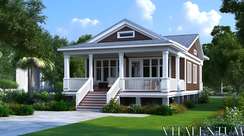 Beautiful Residential House with Front Porch