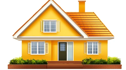 Yellow Cottage with Greenery