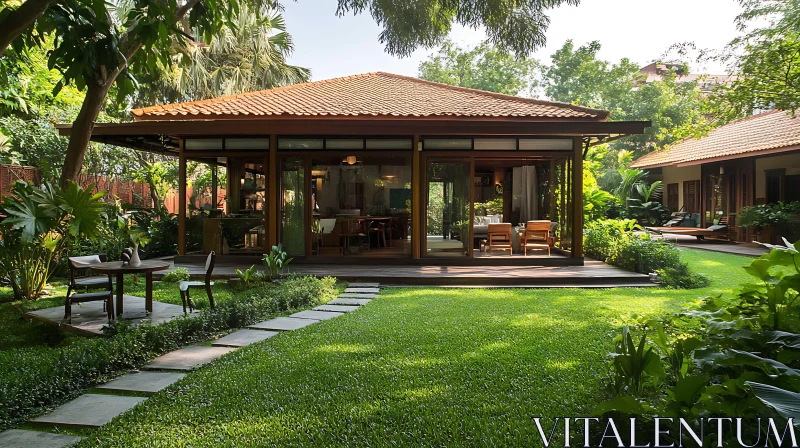 Tranquil Pavilion Among Greenery