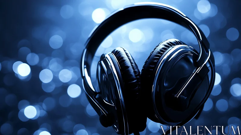 AI ART Stylish Audio Gear in a Blue Ambient Setting