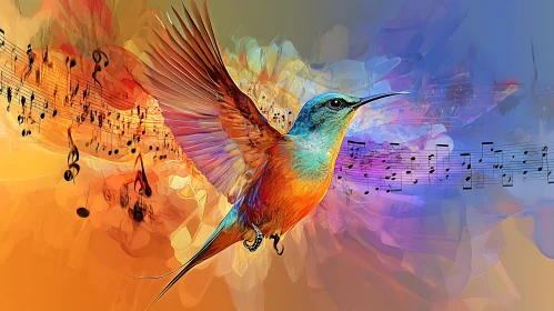 Hummingbird and Music Art