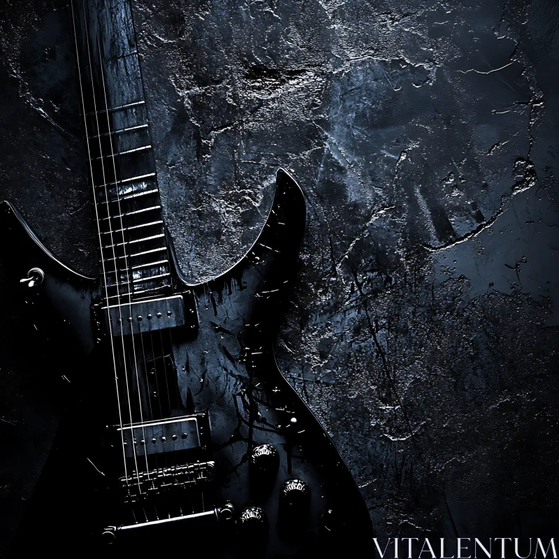 Electric Guitar Art with Textured Backdrop AI Image