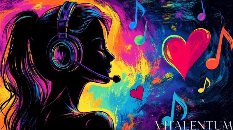 Vivid Musical Silhouette AI Image