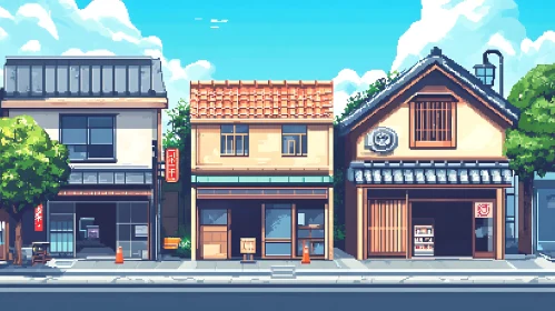 Charming Pixel Art Urban Scene