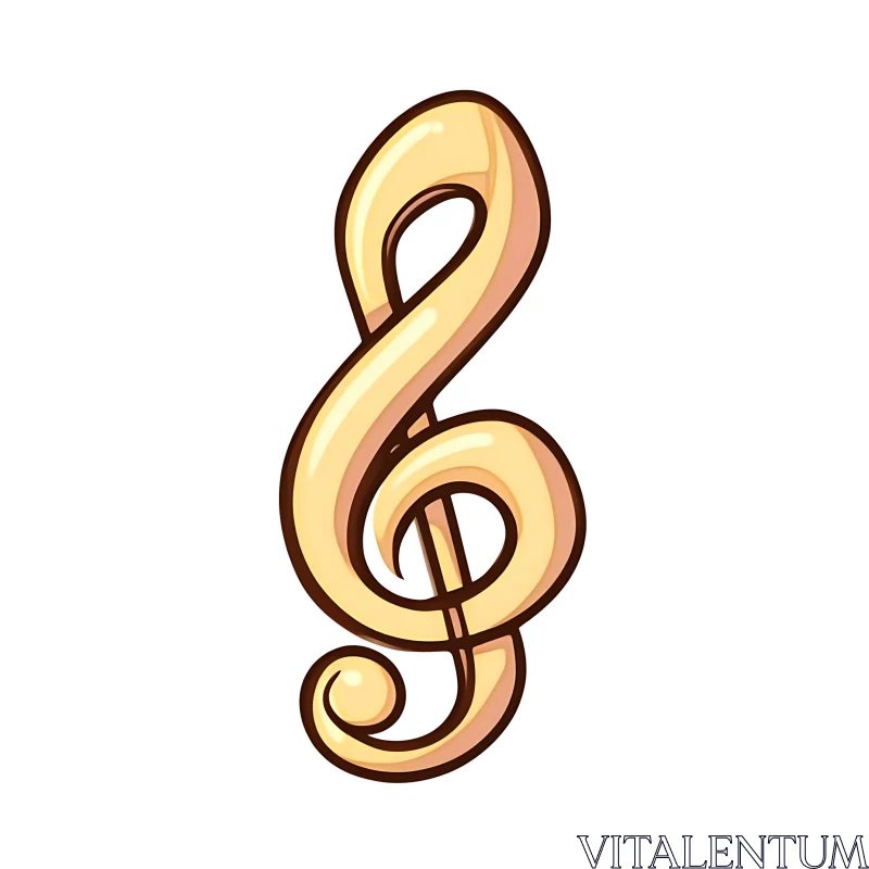 Artistic Golden Treble Clef Symbol AI Image