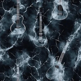 Artistic Guitars and Marble Smoke Pattern