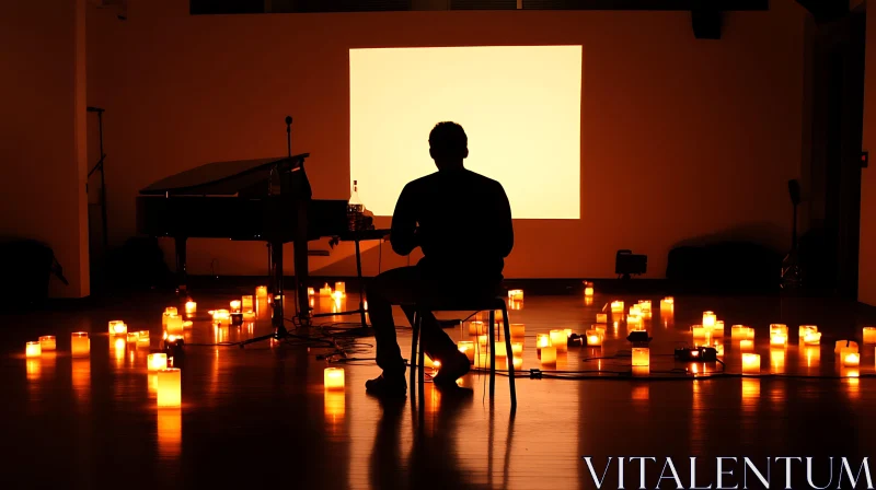 Serene Candlelight Music Performance AI Image