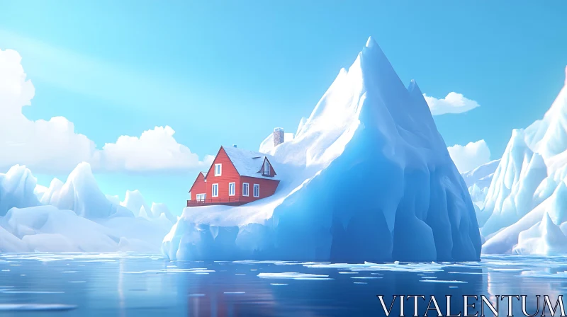 Iceberg Dwelling in the Arctic AI Image