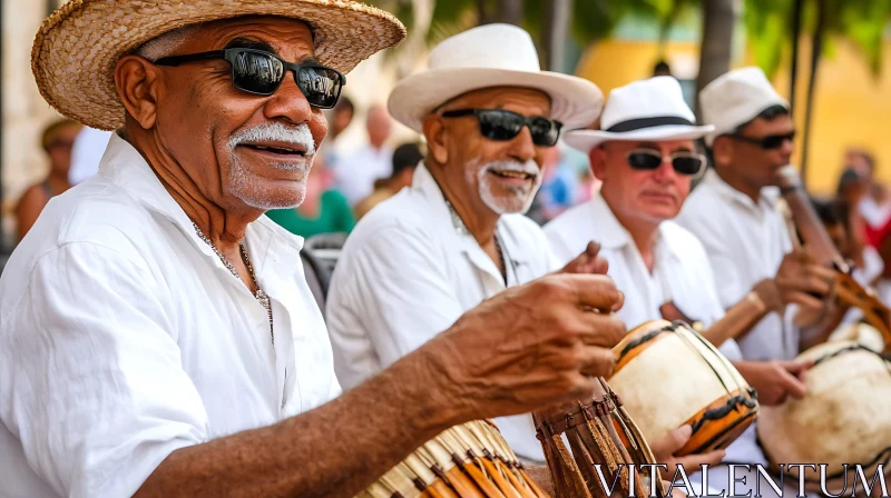 Happy Elderly Musicians Playing Instruments AI Image