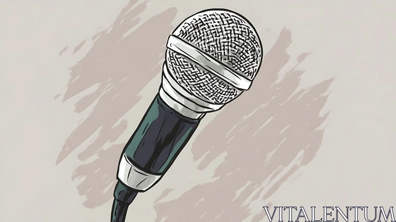 Detailed Microphone Artwork AI Image