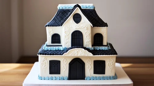 Intricate Two-Story House Cake Design