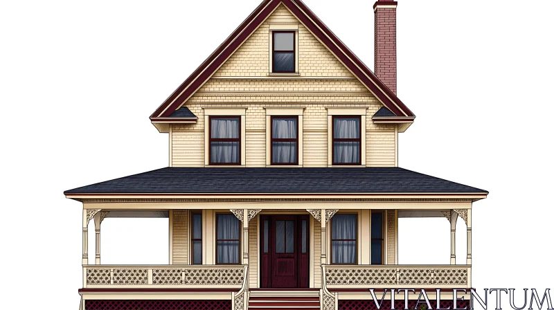 Classic Victorian House with Ornate Trims and Lovely Porch AI Image