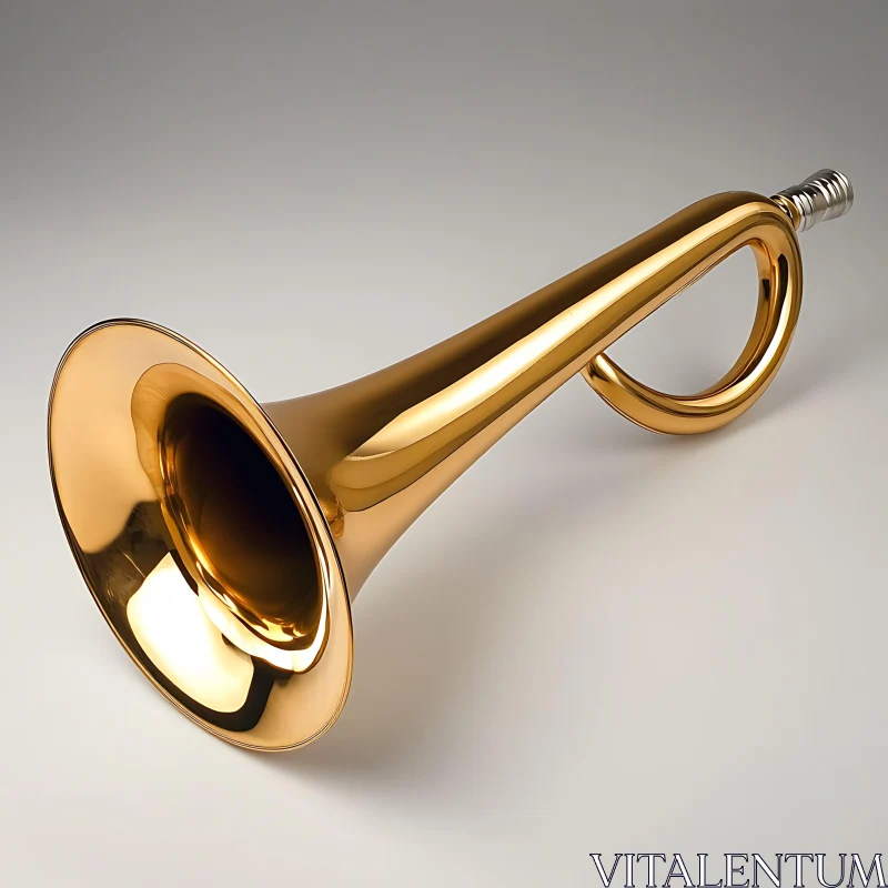 Polished Brass Musical Horn AI Image