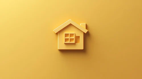 Simple Yellow Home Symbol Graphic