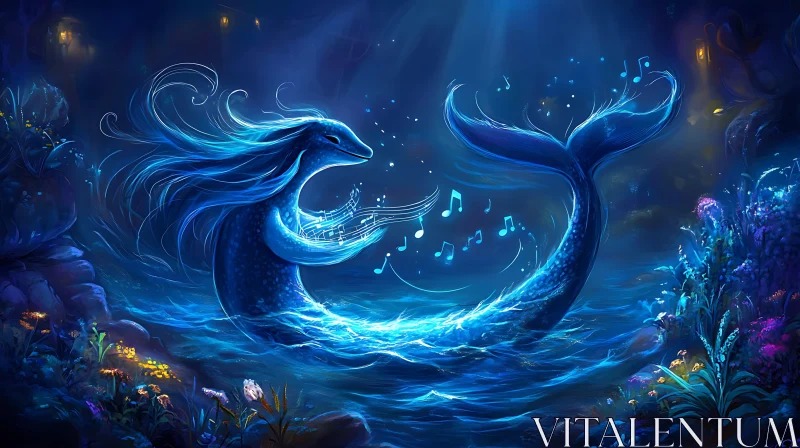 Magical Music of the Underwater Mermaid AI Image