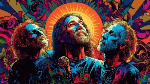 Expressive Threefold Psychedelic Artwork