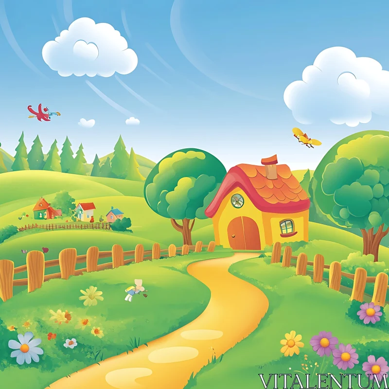 AI ART Whimsical Cartoon Nature Scene