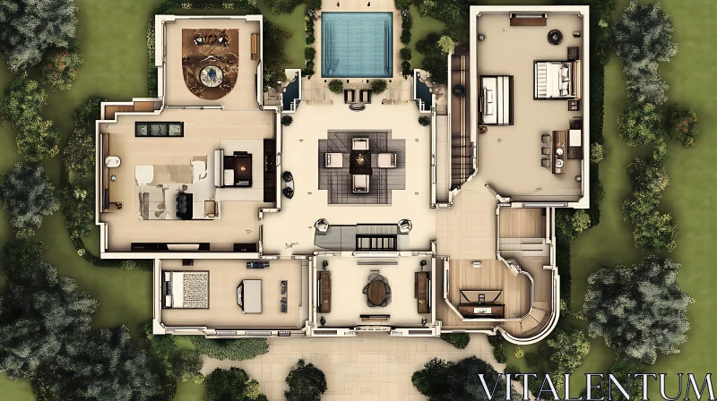 Luxurious House Floor Plan with Detailed Layout