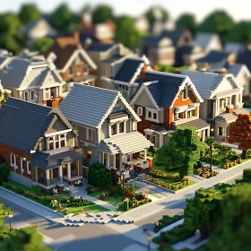Lego Suburbia in Detailed Blocks