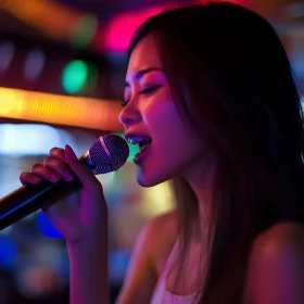 Vibrant Night Performance by Talented Female Vocalist