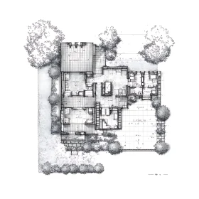 Architectural Blueprint of a House Layout