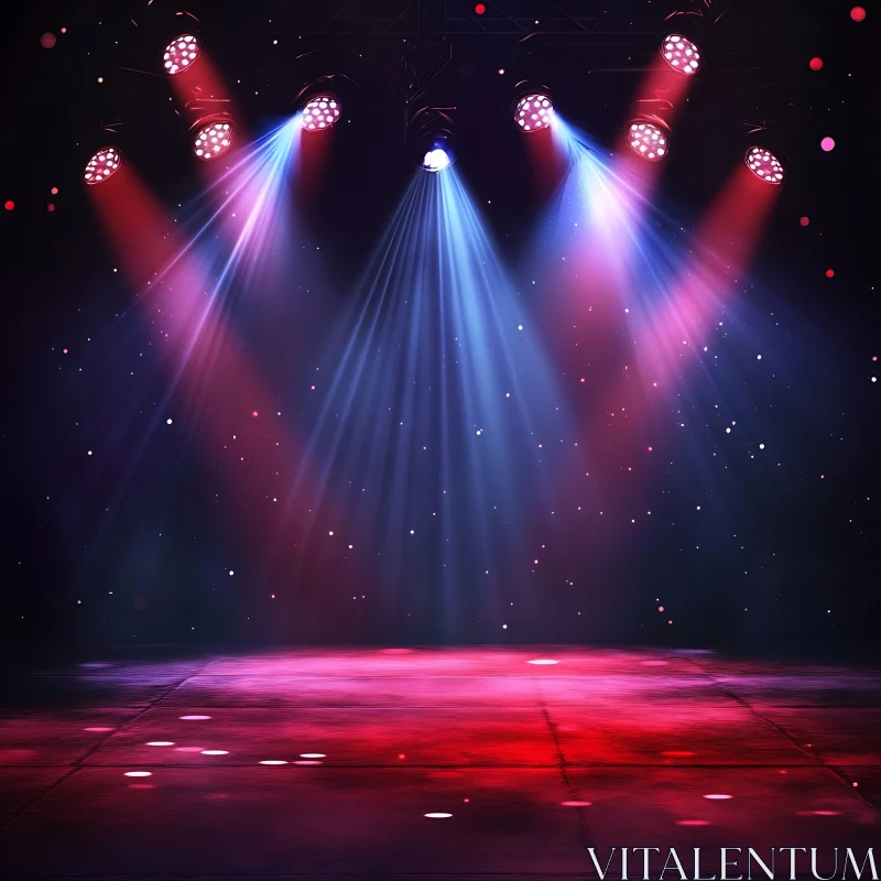 Colorful Stage Lighting in Performance Venue AI Image