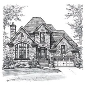 Detailed Architectural Drawing of House