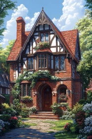 Picturesque Tudor Home with Lush Garden