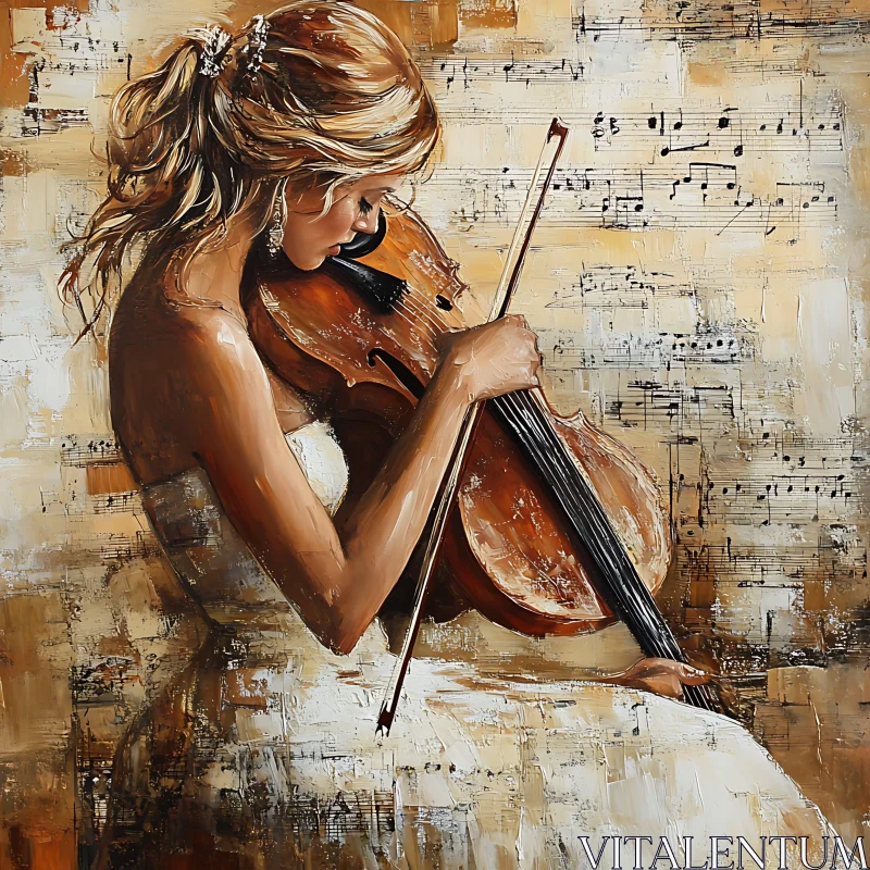 AI ART Artistic Depiction of a Female Violinist