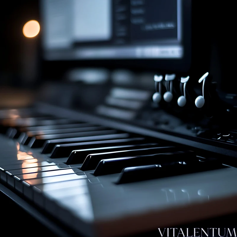 AI ART Music Studio Keyboard Close-Up