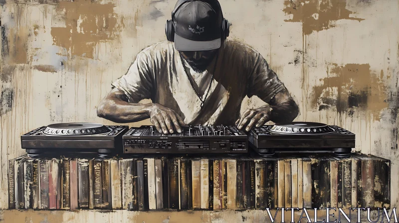 DJ Immersed in Music: Art Meets Literature AI Image