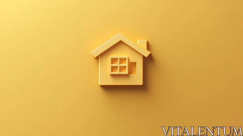 Simple Yellow Home Symbol Graphic AI Image