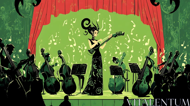 Elegant Musical Performance with Orchestra AI Image