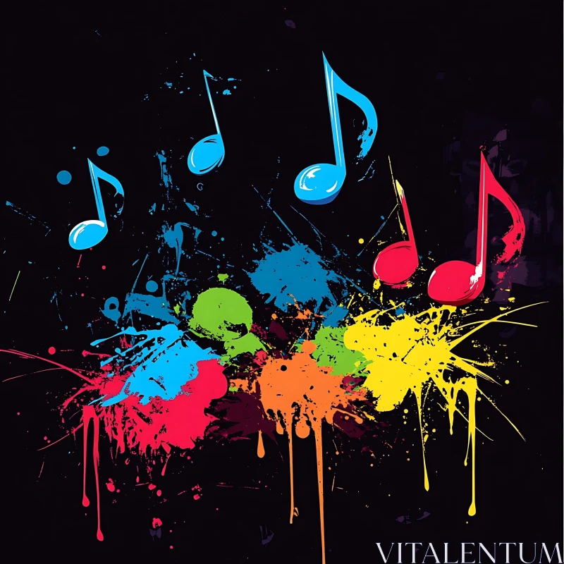 Musical Abstract Art with Vibrant Colors AI Image