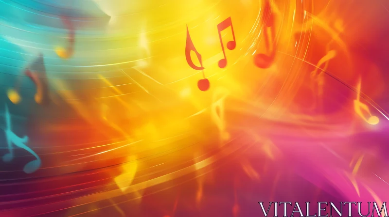 Colorful Abstract Music Notes AI Image