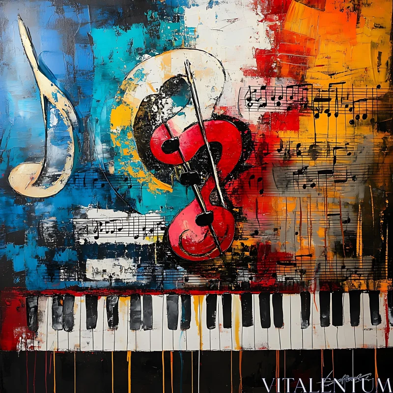 Colorful Abstract Music Composition AI Image