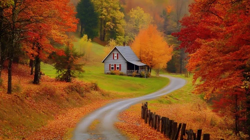 Serene Cabin in the Heart of Autumn