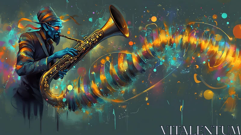 Abstract Jazz Musician in Surreal Art AI Image