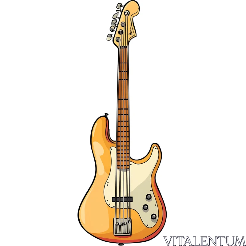 Electric Guitar Illustration AI Image