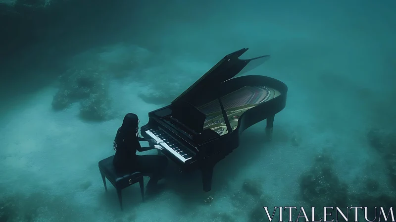 Underwater Pianist AI Image