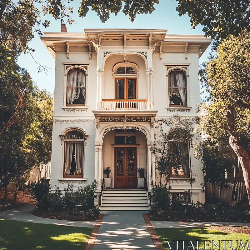 Elegant Victorian Home with Beautiful Garden AI Image