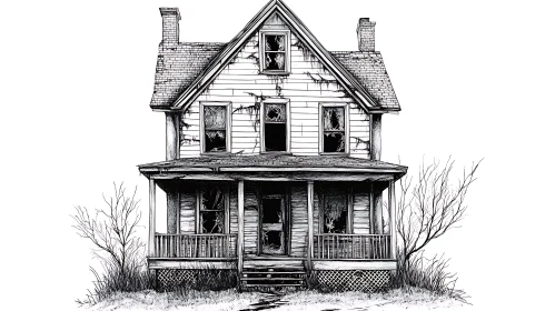 Haunted House Illustration