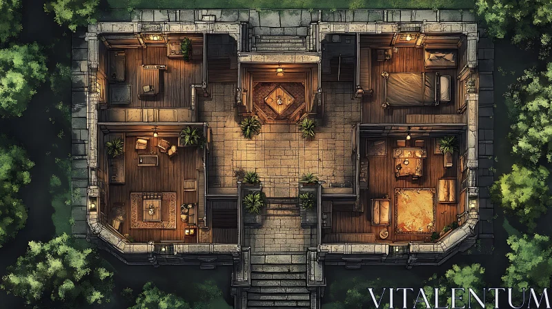 Detailed Floor Plan of a Vintage Decor Building