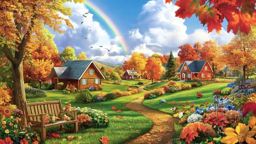 Scenic Fall Countryside with Vibrant Foliage