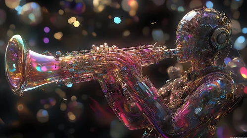 Cybernetic Musician with Trumpet