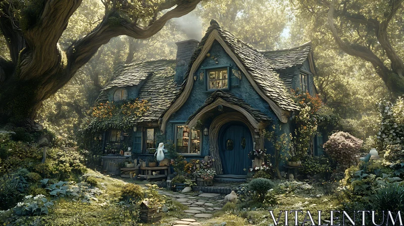 AI ART Enchanted Woodland Cottage Retreat