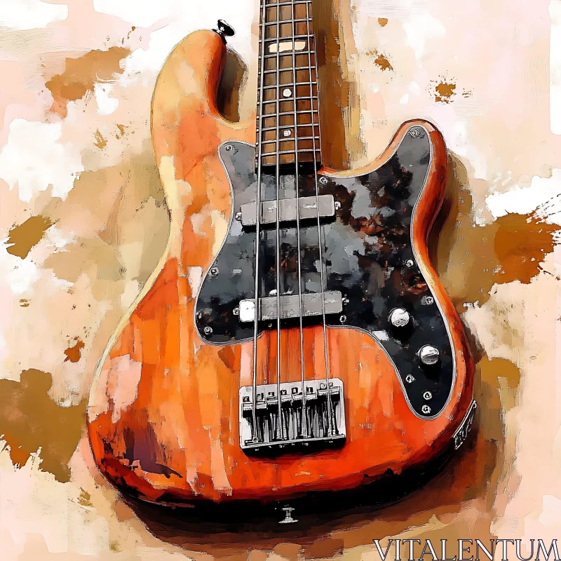 AI ART Colorful Bass Guitar Abstract Art