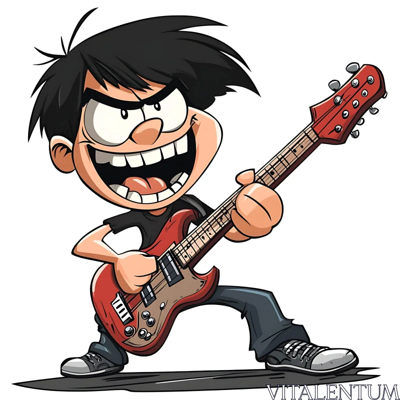 Animated Rock Guitarist Character AI Image